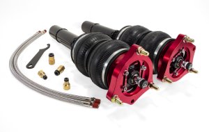 Honda Accord Air Suspension Kit - Front - Air Lift - Double-bellow air springs over monotube, threaded-body struts with 30 levels of damping adjustability and adjustable camber plates - Red-anodized - `18-`19